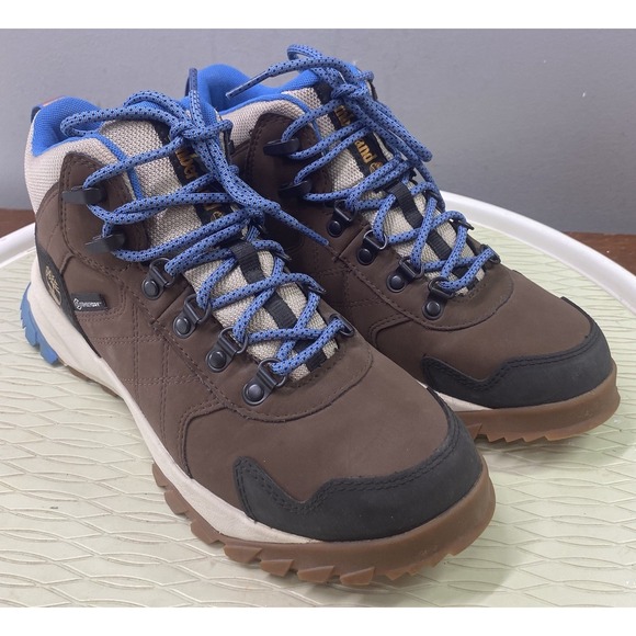 Timberland Shoes - Timberland Women Lincoln Peak Leather Ankle Hiking Boot Shoes Brown&Blue 7.5 EUC
